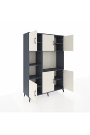 Hyperion Dolap 9 Raflı 6 Kapaklı 132x44x195 Antrasit-Aytaşı/Antrasit