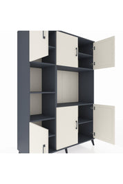 Hyperion Dolap 9 Raflı 6 Kapaklı 132x44x195 Antrasit-Aytaşı/Antrasit