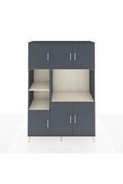 Hyperion Dolap 9 Raflı 6 Kapaklı 132x44x195 Antrasit-Antrasit/Aytaşı