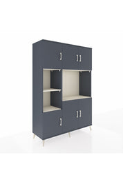 Hyperion Dolap 9 Raflı 6 Kapaklı 132x44x195 Antrasit-Antrasit/Aytaşı