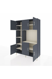 Hyperion Dolap 9 Raflı 6 Kapaklı 132x44x195 Antrasit-Antrasit/Aytaşı