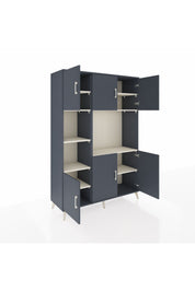 Hyperion Dolap 9 Raflı 6 Kapaklı 132x44x195 Antrasit-Antrasit/Aytaşı