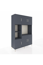 Hyperion Dolap 9 Raflı 6 Kapaklı 132x44x195 Antrasit-Antrasit/Antrasit