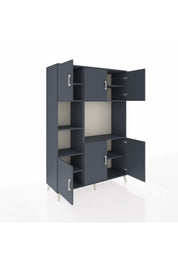 Hyperion Dolap 9 Raflı 6 Kapaklı 132x44x195 Antrasit-Antrasit/Antrasit