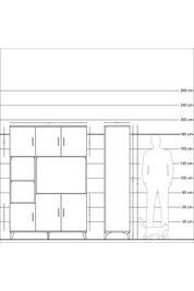 Hyperion Dolap 9 Raflı 6 Kapaklı 132x44x195 Antrasit-Antrasit/Antrasit