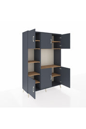 Hyperion Dolap 9 Raflı 6 Kapaklı 132x44x195 Antrasit-Antrasit/Çam