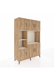 Hyperion Dolap 9 Raflı 6 Kapaklı 132x44x195 Çam-Çam/Aytaşı