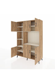 Hyperion Dolap 9 Raflı 6 Kapaklı 132x44x195 Çam-Çam/Aytaşı