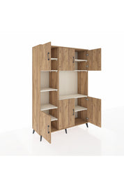 Hyperion Dolap 9 Raflı 6 Kapaklı 132x44x195 Çam-Çam/Aytaşı