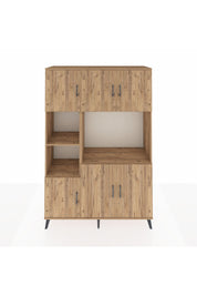 Hyperion Dolap 9 Raflı 6 Kapaklı 132x44x195 Çam-Çam/Çam