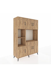 Hyperion Dolap 9 Raflı 6 Kapaklı 132x44x195 Çam-Çam/Çam