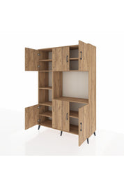 Hyperion Dolap 9 Raflı 6 Kapaklı 132x44x195 Çam-Çam/Çam