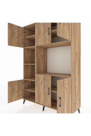 Hyperion Dolap 9 Raflı 6 Kapaklı 132x44x195 Çam-Çam/Çam