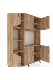 Hyperion Dolap 9 Raflı 6 Kapaklı 132x44x195 Çam-Çam/Çam