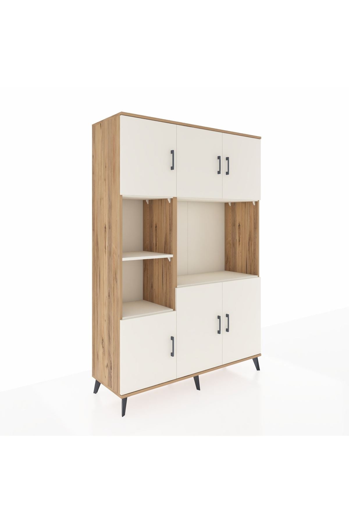 Hyperion Dolap 9 Raflı 6 Kapaklı 132x44x195 Çam-Aytaşı/Aytaşı