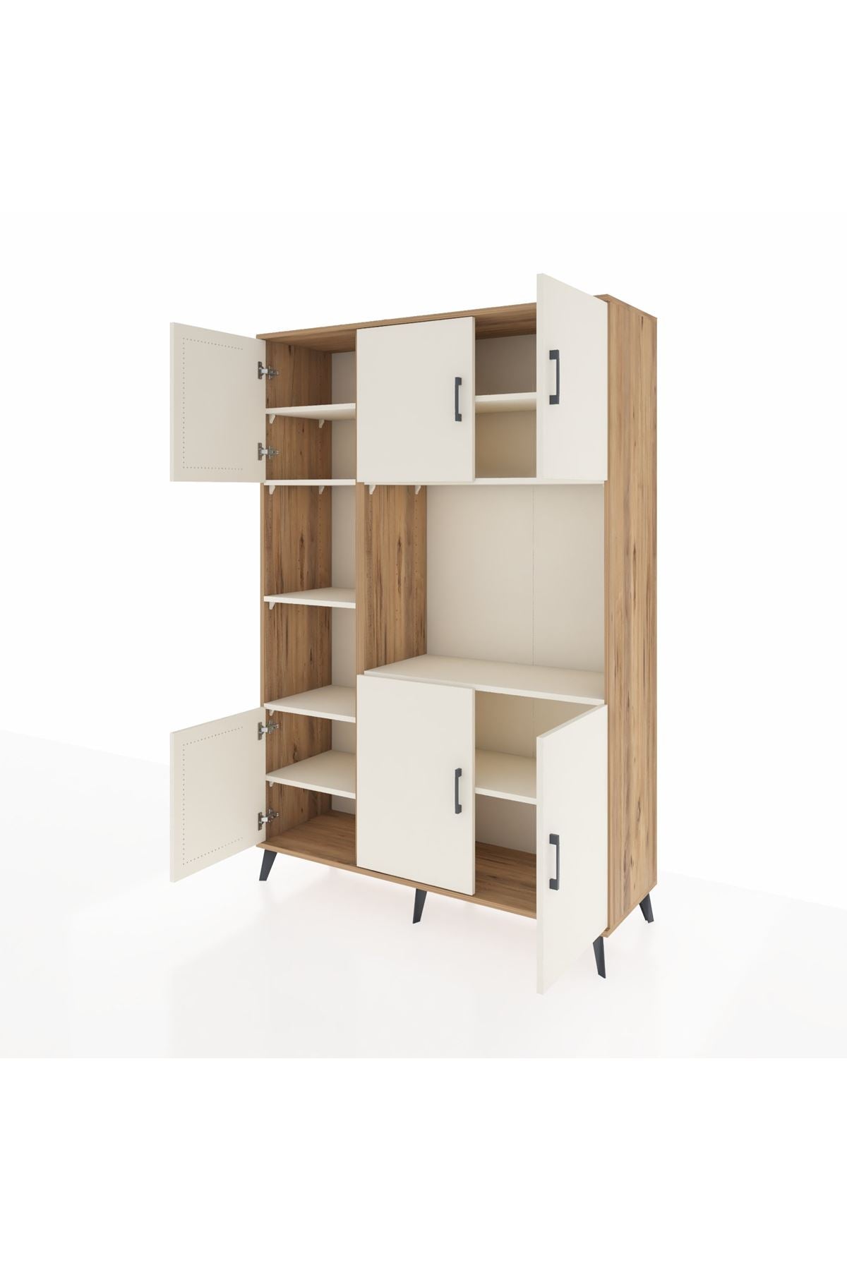 Hyperion Dolap 9 Raflı 6 Kapaklı 132x44x195 Çam-Aytaşı/Aytaşı