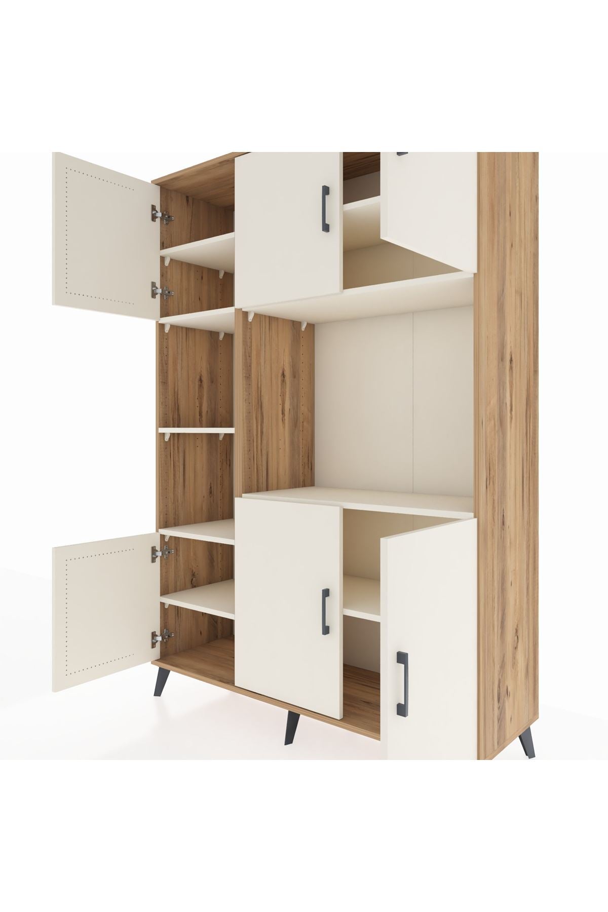 Hyperion Dolap 9 Raflı 6 Kapaklı 132x44x195 Çam-Aytaşı/Aytaşı