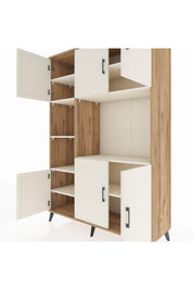 Hyperion Dolap 9 Raflı 6 Kapaklı 132x44x195 Çam-Aytaşı/Aytaşı