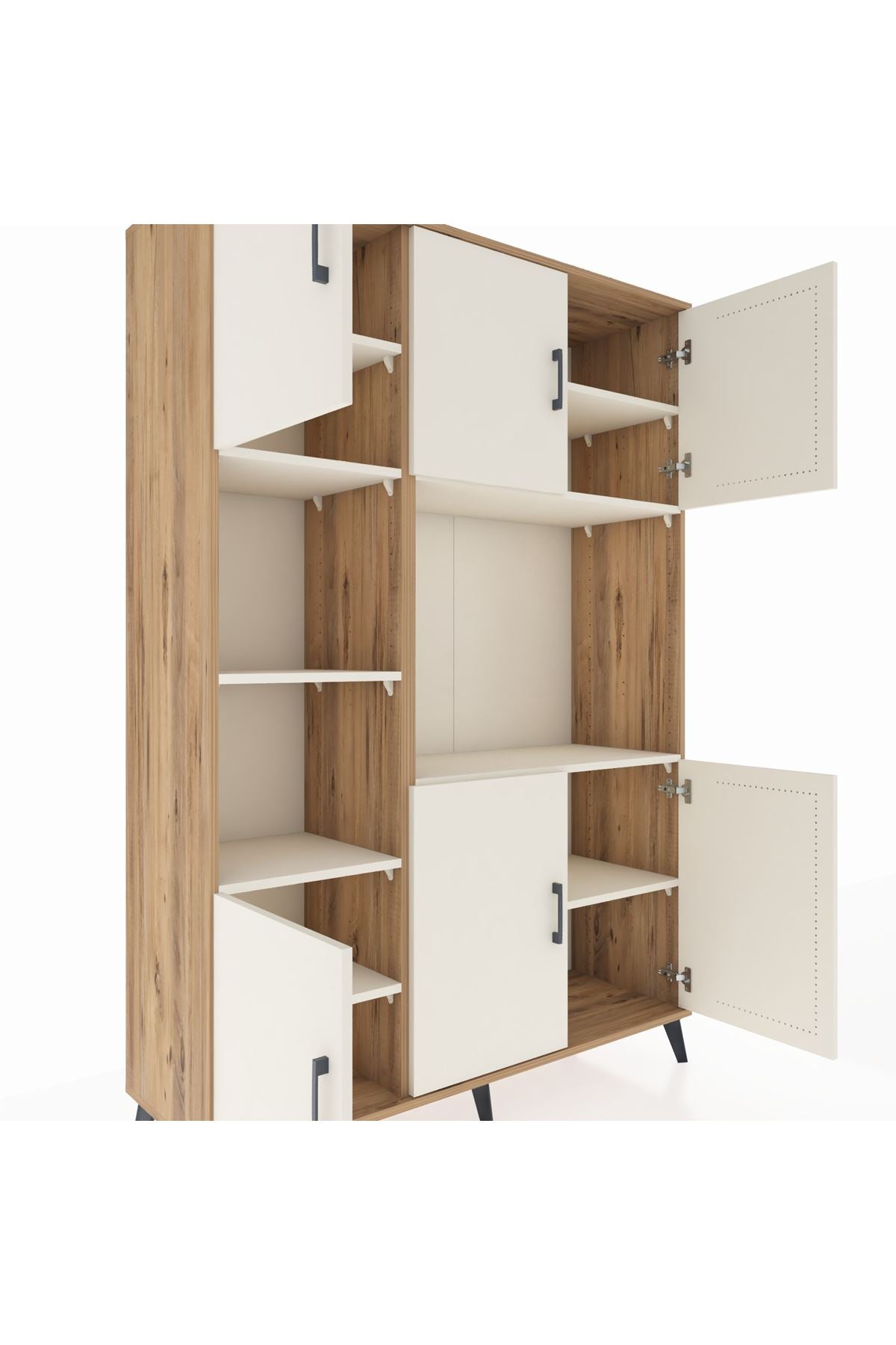 Hyperion Dolap 9 Raflı 6 Kapaklı 132x44x195 Çam-Aytaşı/Aytaşı