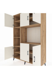 Hyperion Dolap 9 Raflı 6 Kapaklı 132x44x195 Çam-Aytaşı/Çam