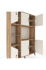 Hyperion Dolap 9 Raflı 6 Kapaklı 132x44x195 Çam-Aytaşı/Çam