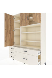 Hyperion Dolap 9 Raflı 5 Çekmeceli 3 Kapaklı 132x44x195 Aytaşı-Çam/Aytaşı