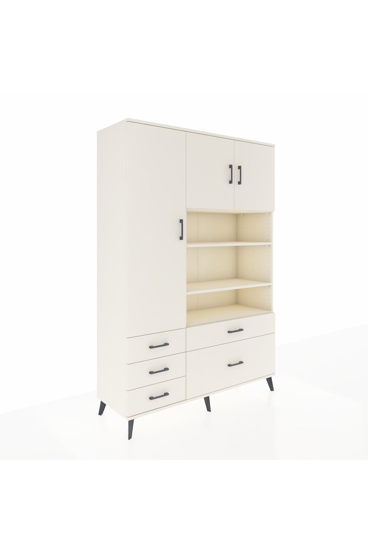 Hyperion Dolap 9 Raflı 5 Çekmeceli 3 Kapaklı 132x44x195 Aytaşı-Aytaşı/Aytaşı