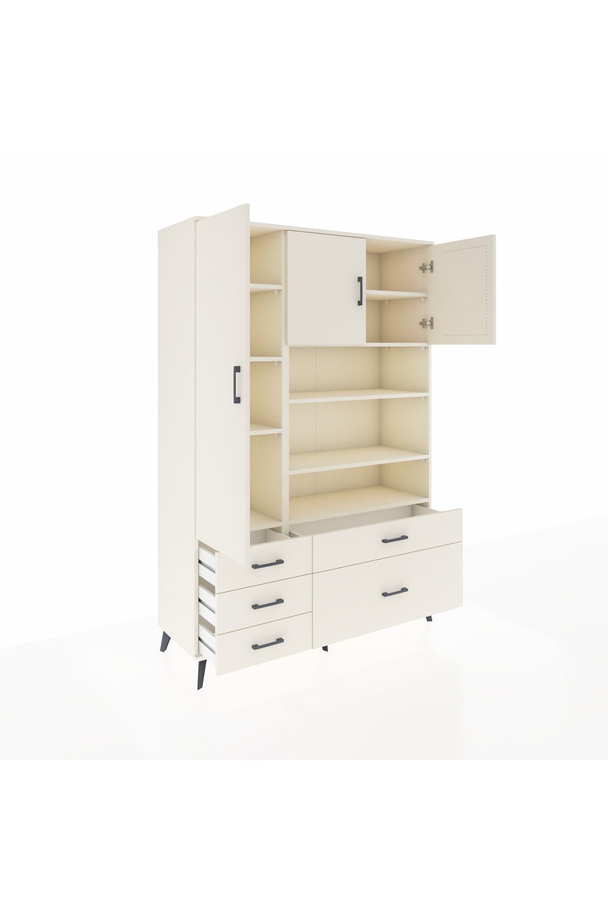 Hyperion Dolap 9 Raflı 5 Çekmeceli 3 Kapaklı 132x44x195 Aytaşı-Aytaşı/Aytaşı