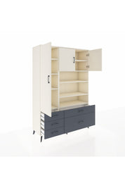 Hyperion Dolap 9 Raflı 5 Çekmeceli 3 Kapaklı 132x44x195 Aytaşı-Aytaşı/Antrasit