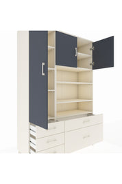 Hyperion Dolap 9 Raflı 5 Çekmeceli 3 Kapaklı 132x44x195 Aytaşı-Antrasit/Aytaşı