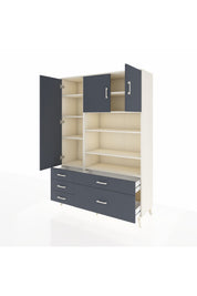 Hyperion Dolap 9 Raflı 5 Çekmeceli 3 Kapaklı 132x44x195 Aytaşı-Antrasit/Antrasit