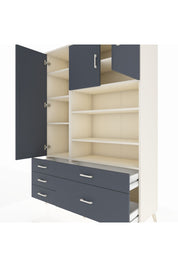 Hyperion Dolap 9 Raflı 5 Çekmeceli 3 Kapaklı 132x44x195 Aytaşı-Antrasit/Antrasit