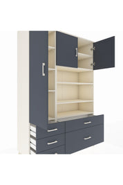 Hyperion Dolap 9 Raflı 5 Çekmeceli 3 Kapaklı 132x44x195 Aytaşı-Antrasit/Antrasit