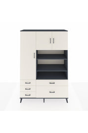 Hyperion Dolap 9 Raflı 5 Çekmeceli 3 Kapaklı 132x44x195 Antrasit-Aytaşı/Aytaşı