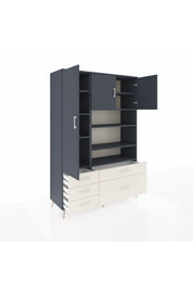 Hyperion Dolap 9 Raflı 5 Çekmeceli 3 Kapaklı 132x44x195 Antrasit-Antrasit/Aytaşı