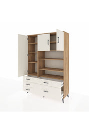 Hyperion Dolap 9 Raflı 5 Çekmeceli 3 Kapaklı 132x44x195 Çam-Aytaşı/Aytaşı