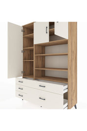 Hyperion Dolap 9 Raflı 5 Çekmeceli 3 Kapaklı 132x44x195 Çam-Aytaşı/Aytaşı