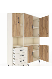 Hyperion Dolap 7 Raflı 4 Çekmeceli 5 Kapaklı 132x44x195 Aytaşı-Çam/Aytaşı