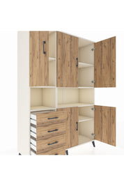 Hyperion Dolap 7 Raflı 4 Çekmeceli 5 Kapaklı 132x44x195 Aytaşı-Çam/Çam