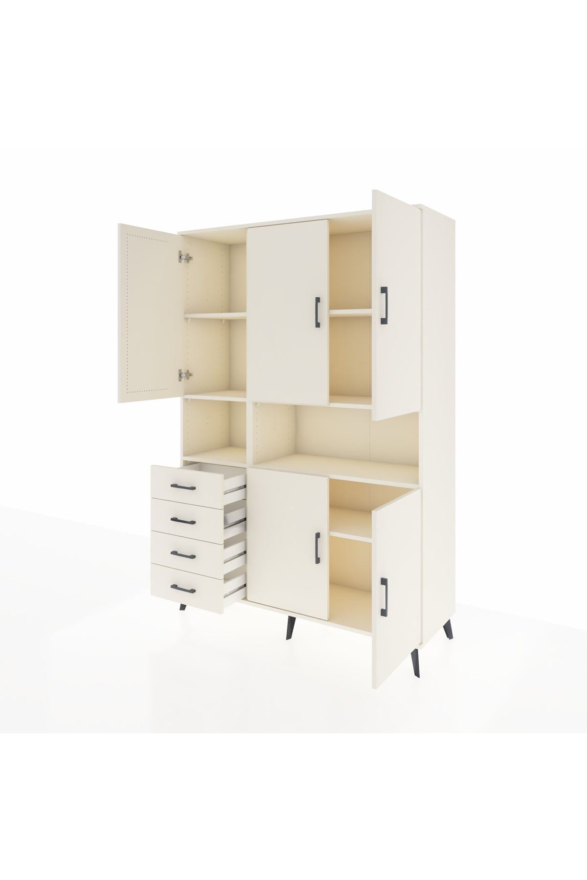 Hyperion Dolap 7 Raflı 4 Çekmeceli 5 Kapaklı 132x44x195 Aytaşı-Aytaşı/Aytaşı