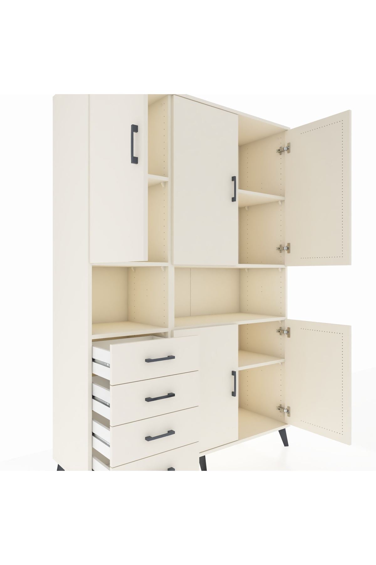 Hyperion Dolap 7 Raflı 4 Çekmeceli 5 Kapaklı 132x44x195 Aytaşı-Aytaşı/Aytaşı