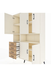 Hyperion Dolap 7 Raflı 4 Çekmeceli 5 Kapaklı 132x44x195 Aytaşı-Aytaşı/Çam