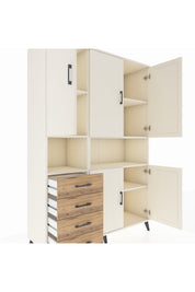 Hyperion Dolap 7 Raflı 4 Çekmeceli 5 Kapaklı 132x44x195 Aytaşı-Aytaşı/Çam