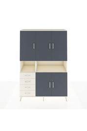 Hyperion Dolap 7 Raflı 4 Çekmeceli 5 Kapaklı 132x44x195 Aytaşı-Antrasit/Aytaşı