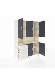 Hyperion Dolap 7 Raflı 4 Çekmeceli 5 Kapaklı 132x44x195 Aytaşı-Antrasit/Aytaşı