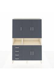 Hyperion Dolap 7 Raflı 4 Çekmeceli 5 Kapaklı 132x44x195 Aytaşı-Antrasit/Antrasit