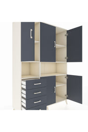 Hyperion Dolap 7 Raflı 4 Çekmeceli 5 Kapaklı 132x44x195 Aytaşı-Antrasit/Antrasit