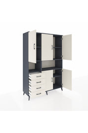 Hyperion Dolap 7 Raflı 4 Çekmeceli 5 Kapaklı 132x44x195 Antrasit-Aytaşı/Aytaşı