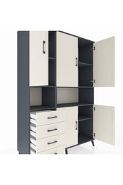 Hyperion Dolap 7 Raflı 4 Çekmeceli 5 Kapaklı 132x44x195 Antrasit-Aytaşı/Aytaşı