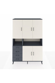 Hyperion Dolap 7 Raflı 4 Çekmeceli 5 Kapaklı 132x44x195 Antrasit-Aytaşı/Antrasit